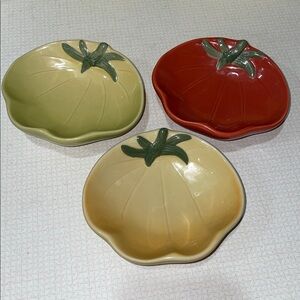 GUC Set Of 3 Williams Sonoma Heirloom Tomato Dipping Bowls, Salsa, Oil & Vinegar